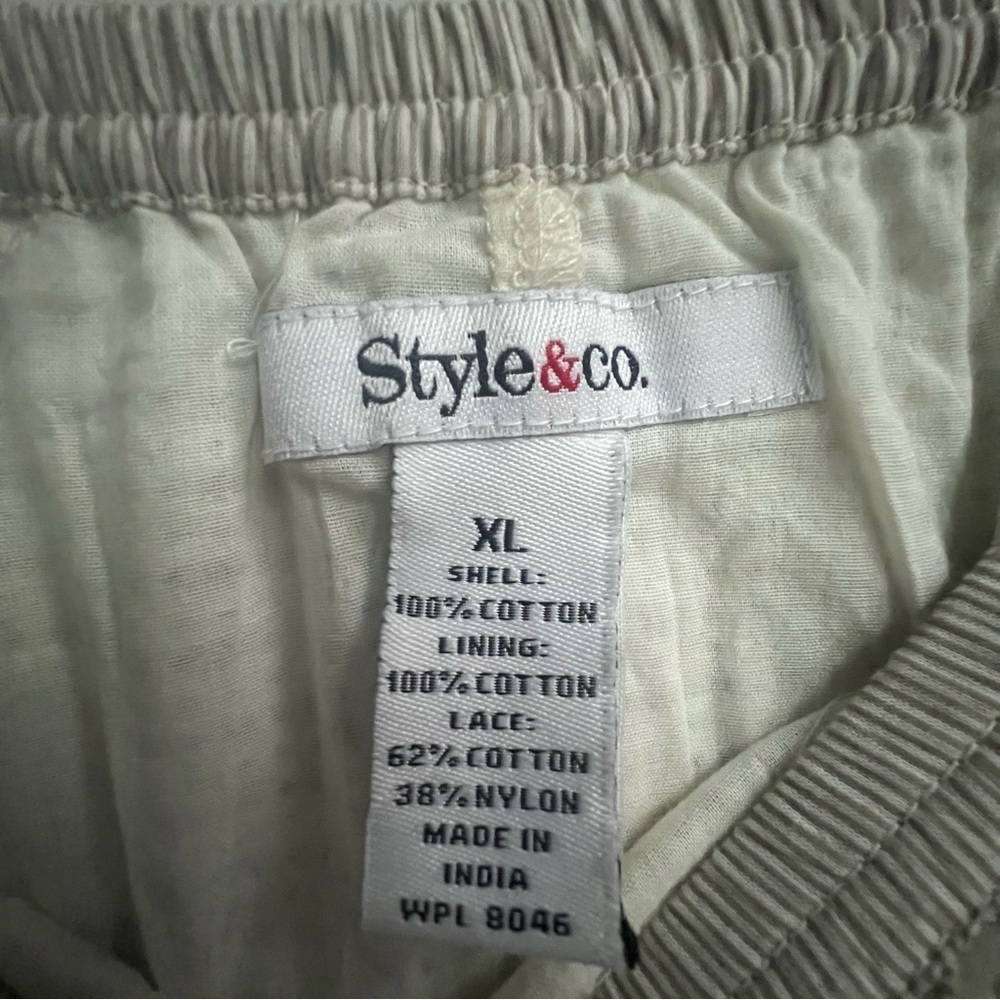 Style & Co Midi Skirt Patch Quilt Lace Midi Cotton XL Cottagecore Boho Peasant - Picture 5 of 8